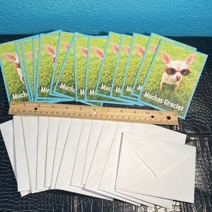 5 for $10: 13 Hallmark Envelopes + 14 Thank You Cards Muchas Gracias Dog Fashion